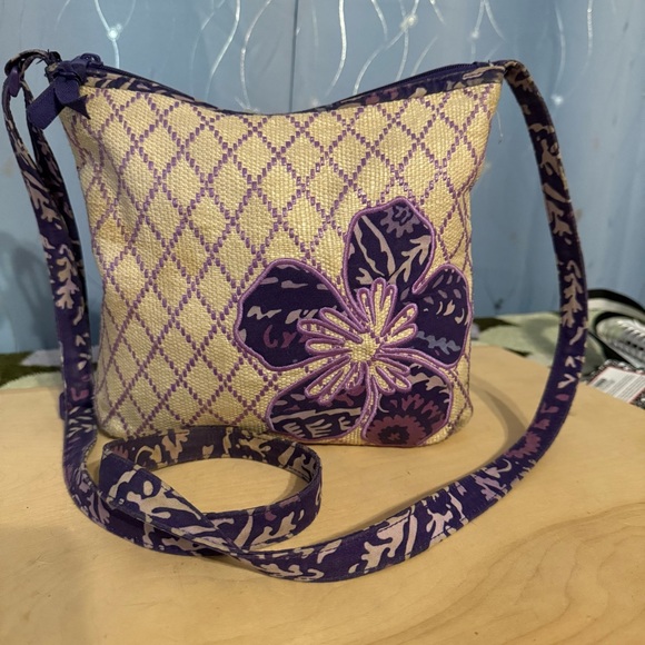 Handbags - Vera Bradley Purple Floral Patterned Women's Bag Tweed